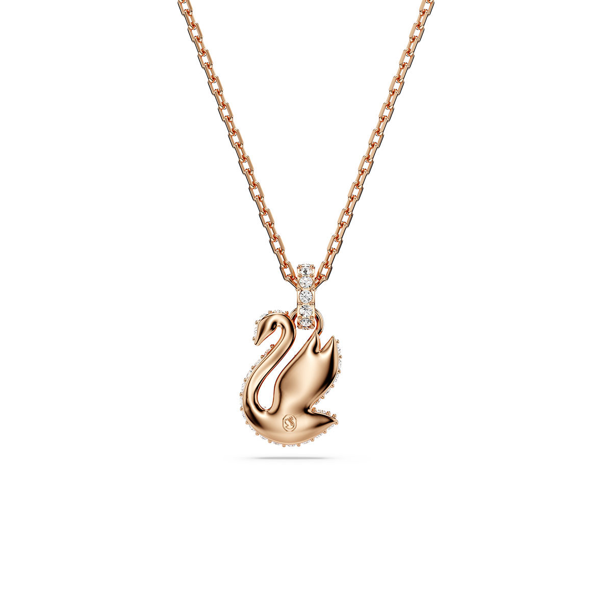 Swarovski Swarovski Iconic Swan pendant, Swan, Small, Black, Rose gold-tone plated